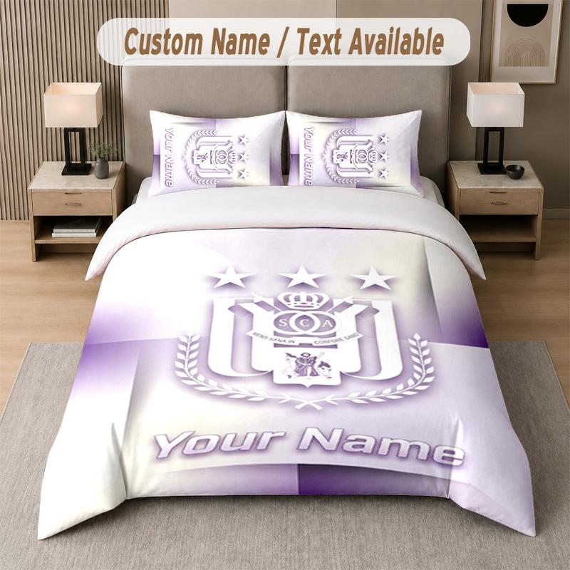 Anderlecht FC Design Bedding Set Custom Text 1 Duvet Cover & 2 Pillow Cases