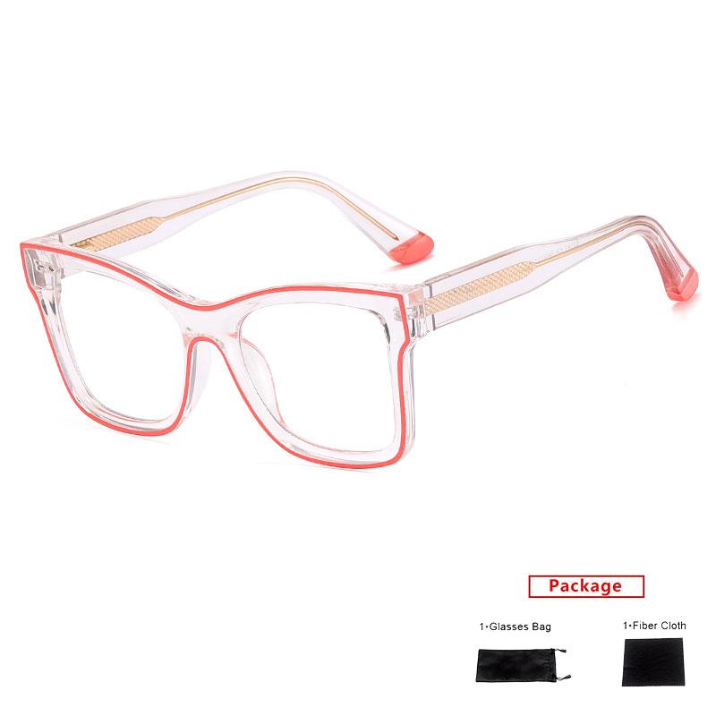 mimiyou TR90+Square Oversized Glasses Frame Women Spring Leg Cool Anti Blue Optical Men Eyeglasses Frame UV400 Computer Glasses