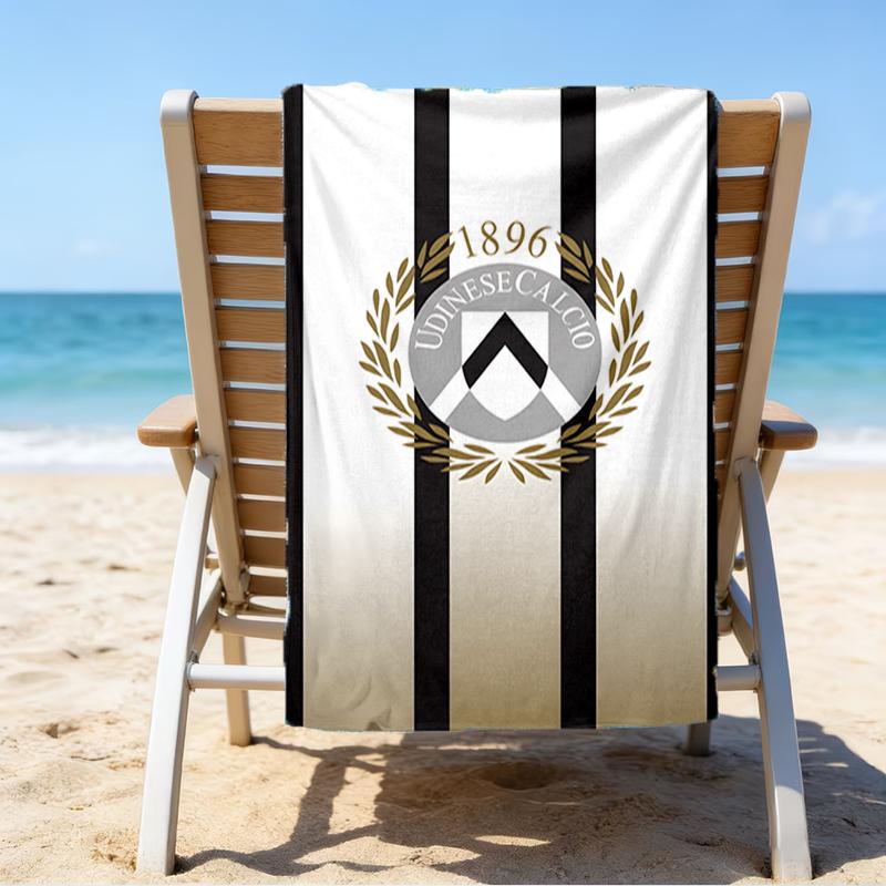 Udinese Calcio Crest Beach Towel - Soft, Absorbent Microfiber, Lightweight, Ideal for The Beach, Parties, Travel, Camping fan gifts