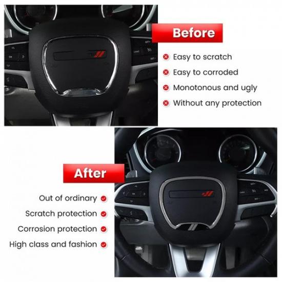 Steering Wheel Trim Ring for Dodge Challenger Charger Durango 2015+ Accessories