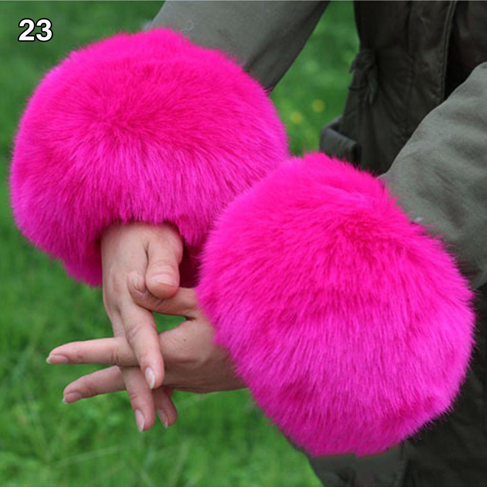 Аксессуары для одежды Теплый напульсник Эластичный ветрозащитный нарукавник на запястье Искусственный мех Дамский плюшевый манжет