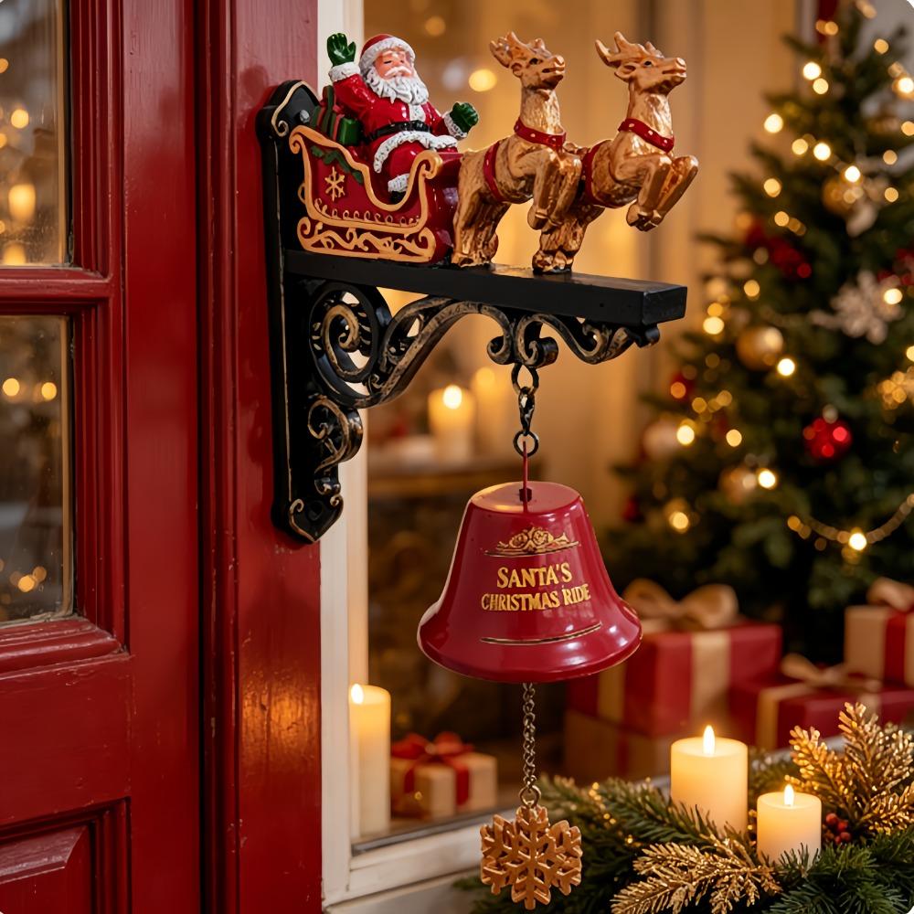 Sounding 3D Wall-mounted Doorbell Vintage Christmas Party Door Hanger Garden