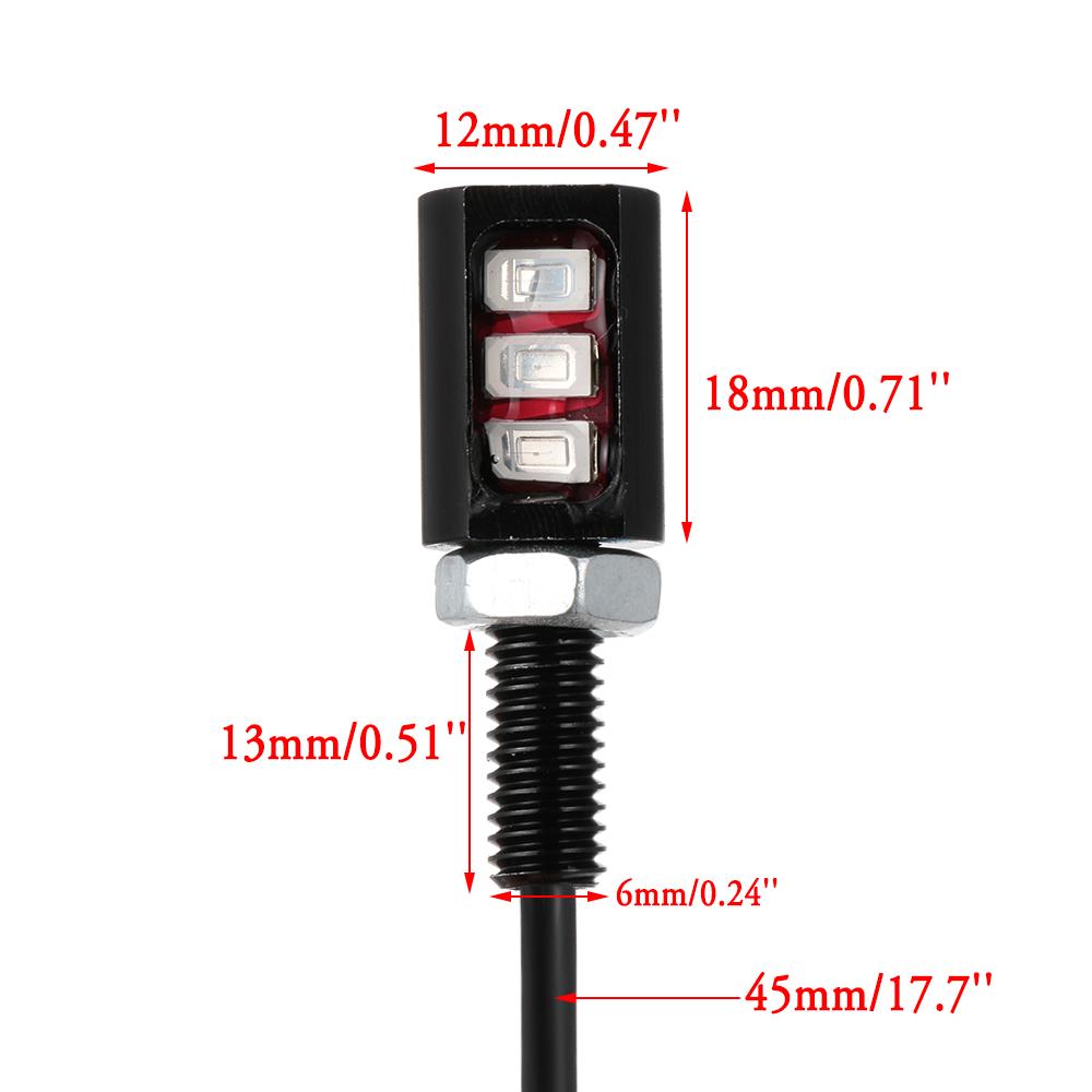 2Pcs New Screw Bolt Auto Car Motorcycle Light Lamp License Number Plate 3 LED