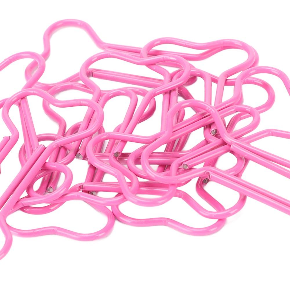 100Pcs Bone Shaped Paper Clips Pink Cute Paper Clips Small Paper Clips Office