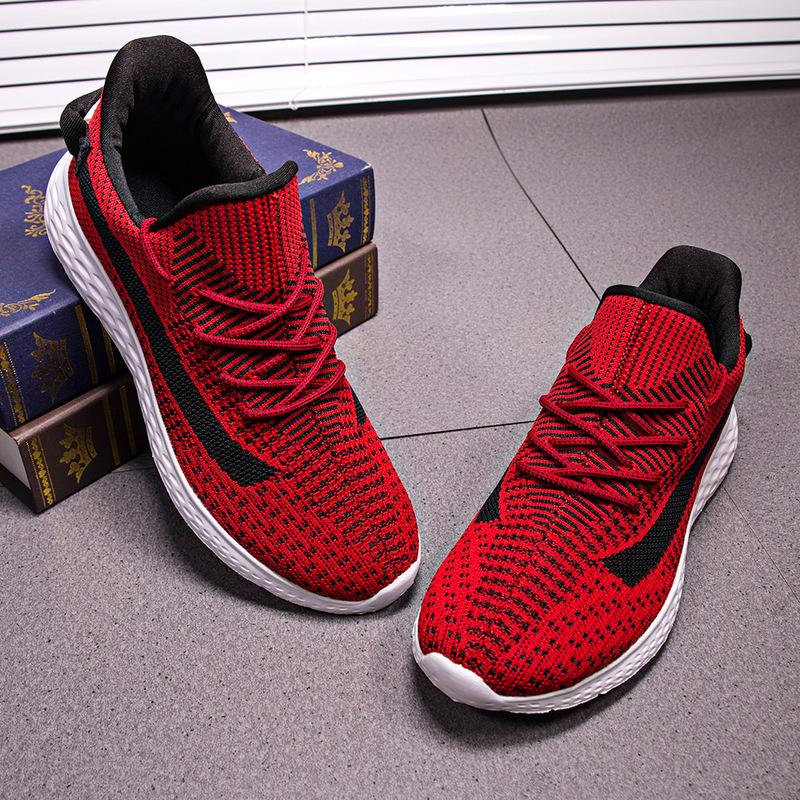 Мужская обувь большого размера 38-48, сверхлегкие кроссовки с дышащей сеткой и летающей тканью