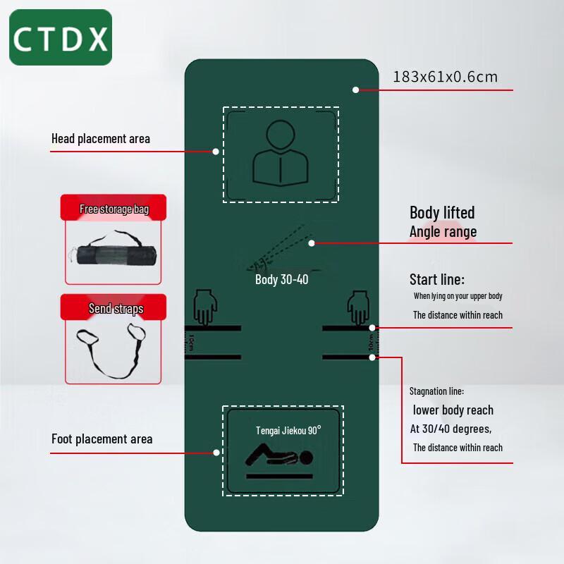 Коврик CTDX для тренировки мышц пресса и выполнения скручиваний