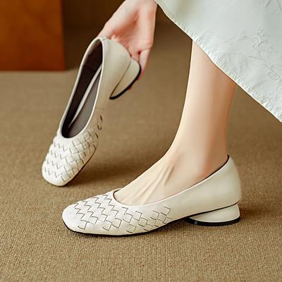 Модные женские новые весенне-осенние туфли из натуральной кожи с квадратной головкой и принтом из коровьей кожи на низком каблуке, большие повседневные туфли