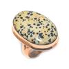 Natural Dalmation Jasper Gemstone Handmade Copper Jewelry Ring Size 8 z3J05