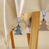 4pcs Marble Tablecloth Clamps Christmas Tree Shaped Table Cover Clips Decorative Stone Weights for Securing Linens