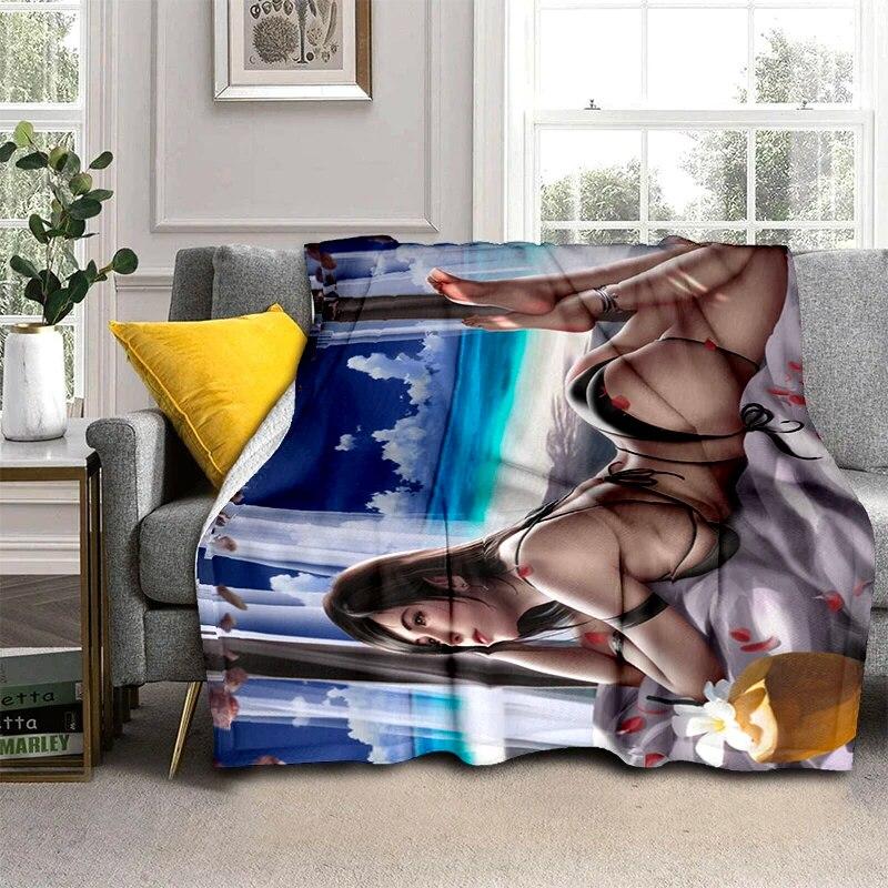 Hot Anime Sexy Girl Soft Plush Sofa Bed Throwing Cartoon Picnic Blankets Modern Flannel Blanket Gedruckt Bettdecke Geschenk Gift