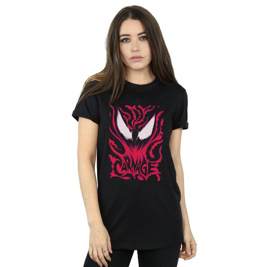 Marvel Womens/Ladies Venom Carnage Cotton Boyfriend T-Shirt