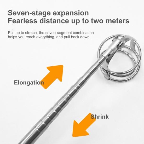 Golf Ball Retriever Stainless Steel Telescopic Ball Retriever Tool for Water Bushes Ball Pickup Tool Golf Accessories