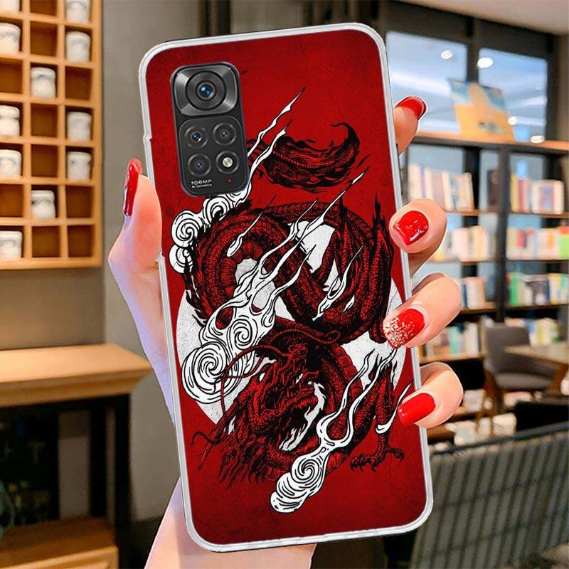 Asian Dragons Animal Tattoo Cover Phone Case For Xiaomi Redmi Note 15 14 13 12 11 10 Pro Plus 14S 12S 11S 11T 11E 10S Soft Funda