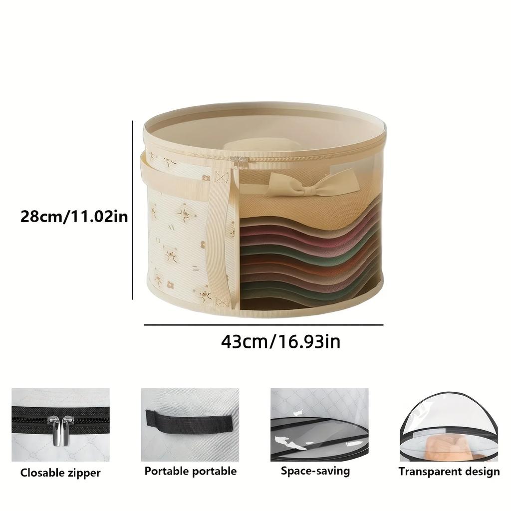 1pc Hat Storage Box Beach Hat, Wide Brimmed Hat, Sun Hat, and Hat Storage Box Travel Wardrobe Accessories