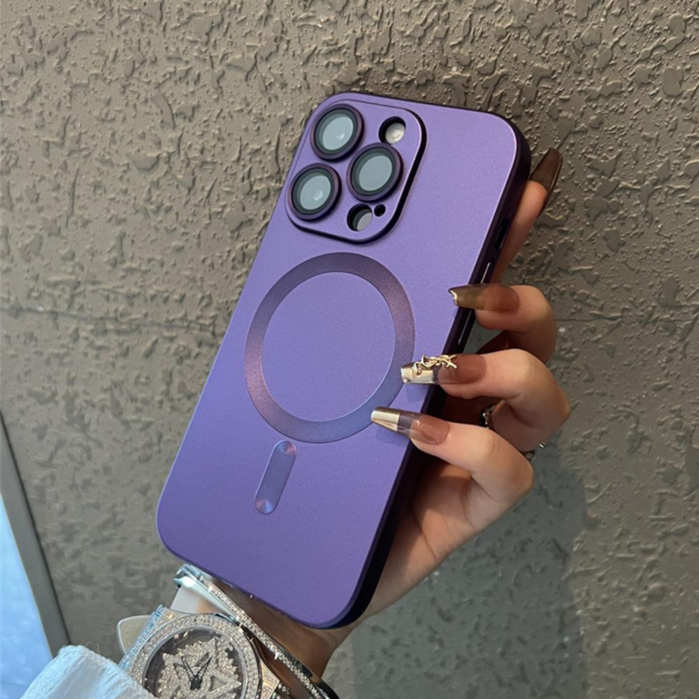Матовый мягкий силиконовый магнитный чехол для телефона с беспроводной зарядкой для IPhone 15 14 13 12 11 Pro Max 15 Plus, защитный чехол для стеклянных линз