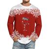 Men's Christmas Printed Imitation Cotton Long-sleeved Shirt