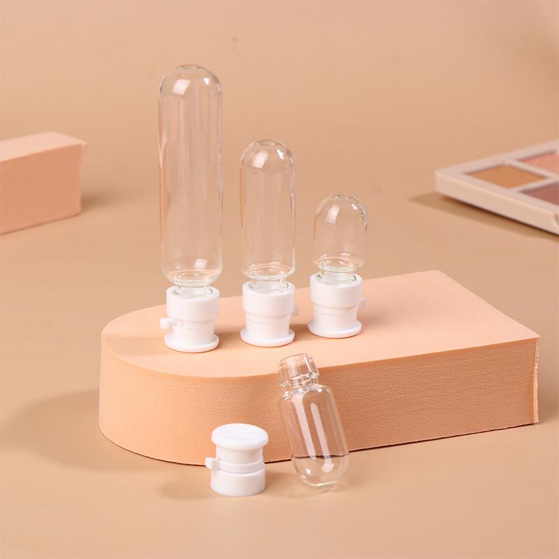 5Pcs 2/3/5/10Ml Mini Refillable Bottle Transparent With Cap Empty Sample Vial Powder Solid Storage Essential Oil Bottle