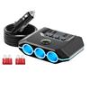 Car 12v Splitter 120w 12/24v 3-Socket Car Outlet Splitter With 4 Chargers LED Voltage Display On/Off Switches Qc 3.0 Pd 30w Car