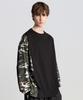 TENER Camo Color Block Long Sleeve Black