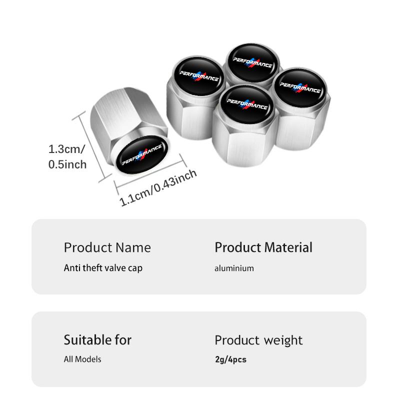 For BMW 4Pcs Car Wheel Tire Valve Caps Air Stem Covers Anti-Rust Anti Dust Accessories E46 E90 F30 F10 F20 G20 E87 E60 F01 F02