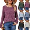 2024 European And American Autumn/ Winter New Item Solid Color Round Neck Loose Long Sleeved Pullover T-Shirt Top For Women