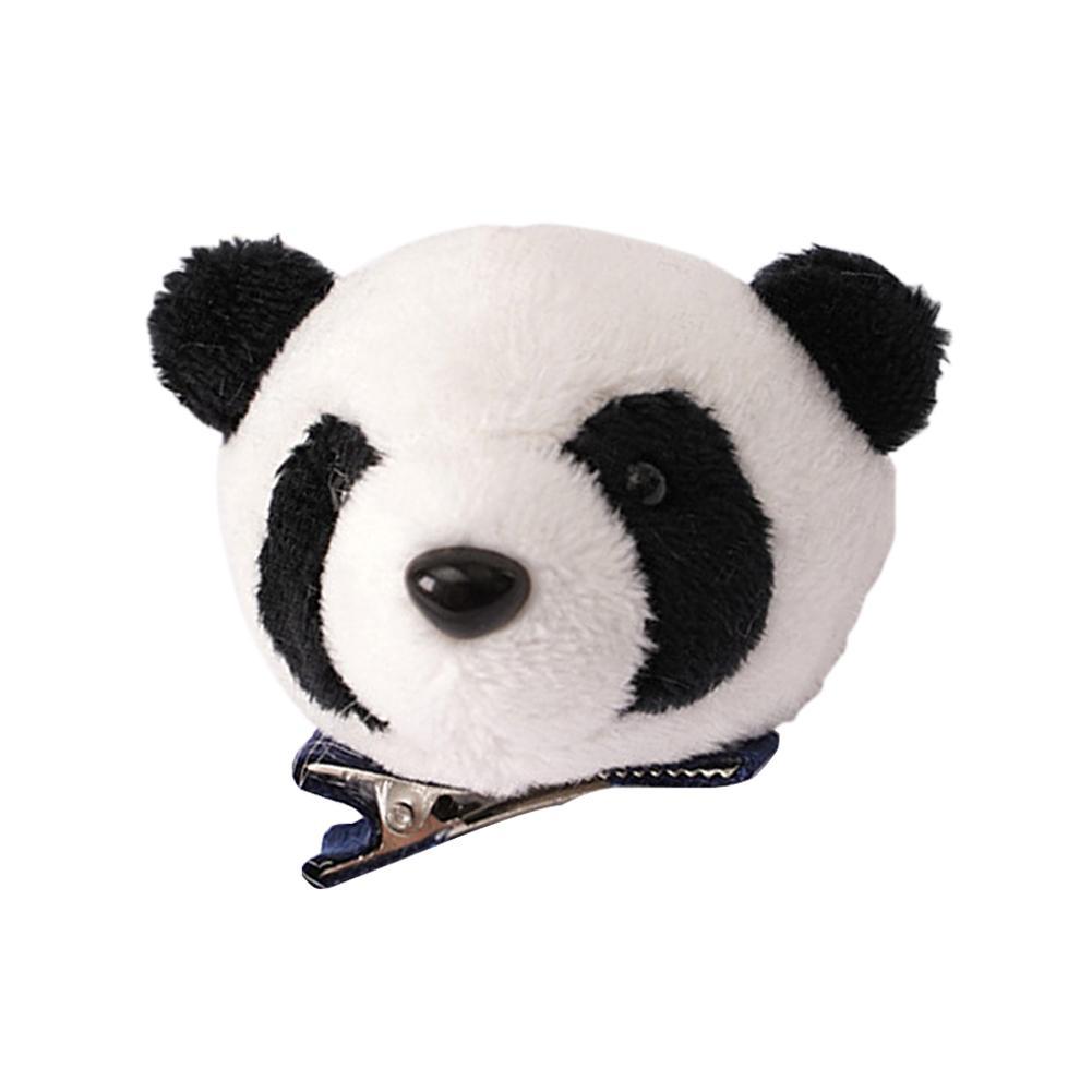 Cute Plush Panda Headband Brooch Hair Rope 3D Animal Bear Brooch Accessories Headdress Clips Lo A5D9