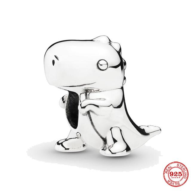 Новый Стерлингового Серебра 925 Единорог Кошка Собака Сова Обезьяна След Милое Животное DIY Тонкие Бусины Подходит Оригинальный Модный Браслет-Подвеска