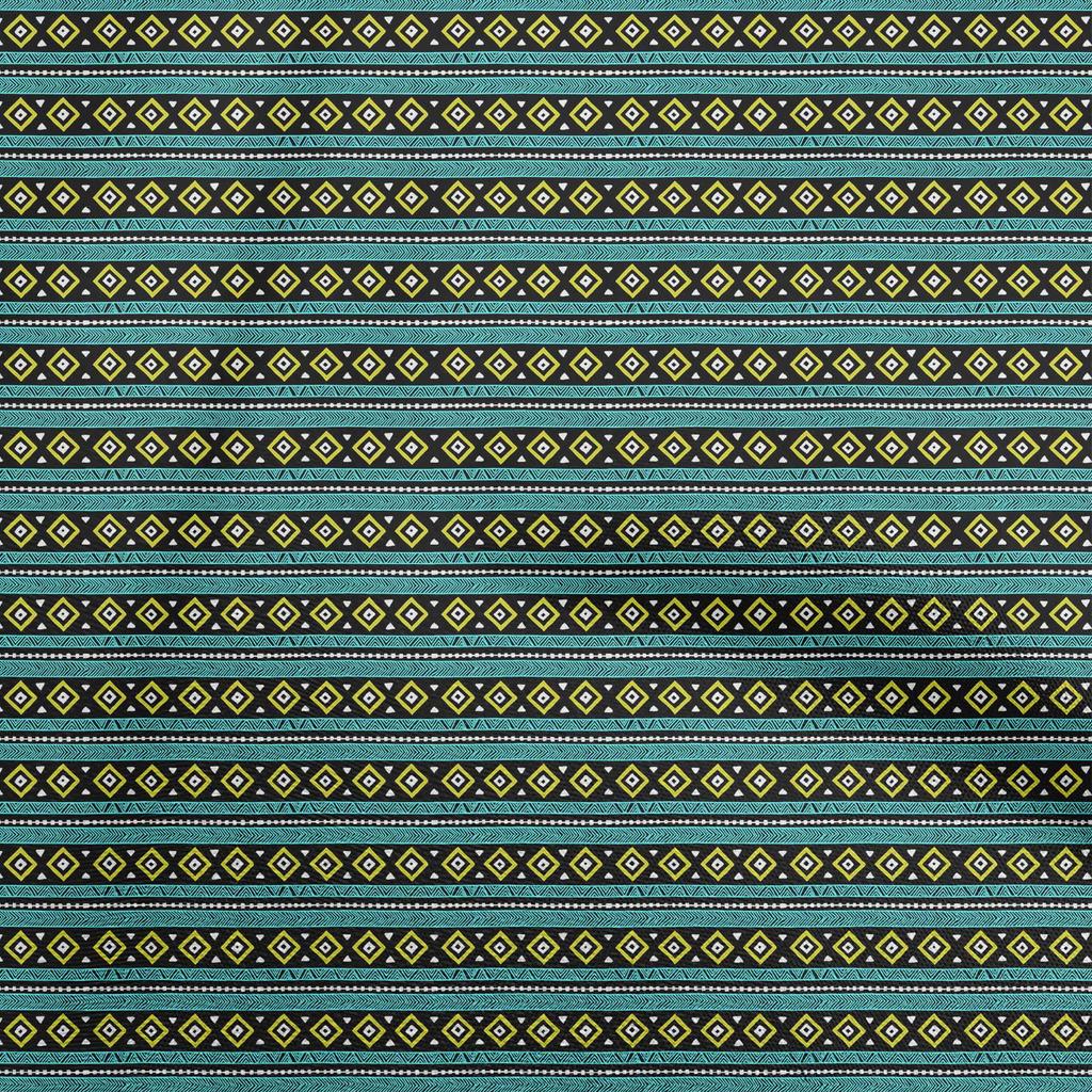 oneOone Cotton Flex Green Fabric Tribal  Sewing Fabric By The Yard Printed Diy Clothing Sewing Supplies 40 Inch