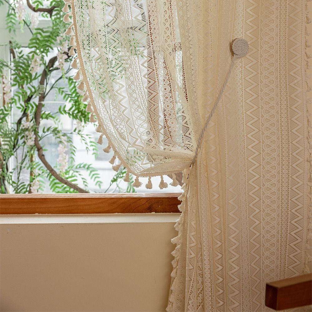 Кружевной тюль в стиле бохо для окон, 140 м, затемняющие шторы из вуали, тюлевые занавески, домашний декор