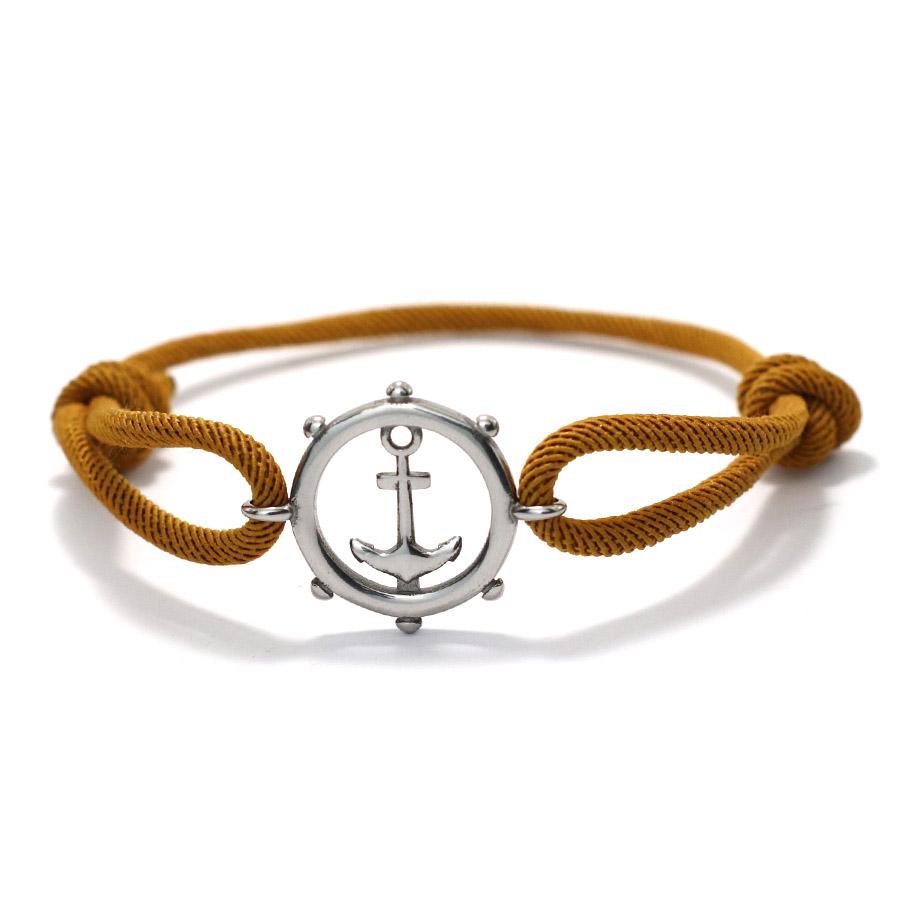 Браслет из нержавеющей стали с якорем, мужской, плетеный, миланский, ручной, женский, нейлоновый, морской, браслет, штурвал, повседневные украшения на запястье