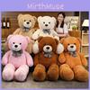 Teddy Bear Oversized Plush Toy With Checkered Bow Decoration For Kids Gift