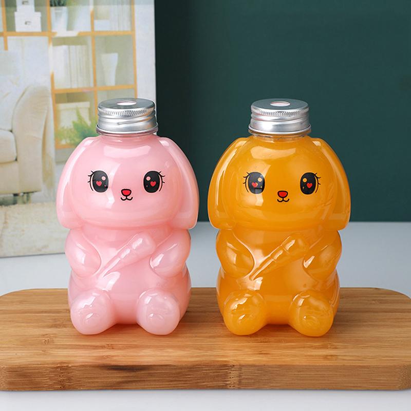 Kawaii бутылки с кроликом для молока, чая, кофе, сока, портативная чашка для питья, домашняя прозрачная бутылка для приготовления сока, бутылка для напитков, не содержащая BPA