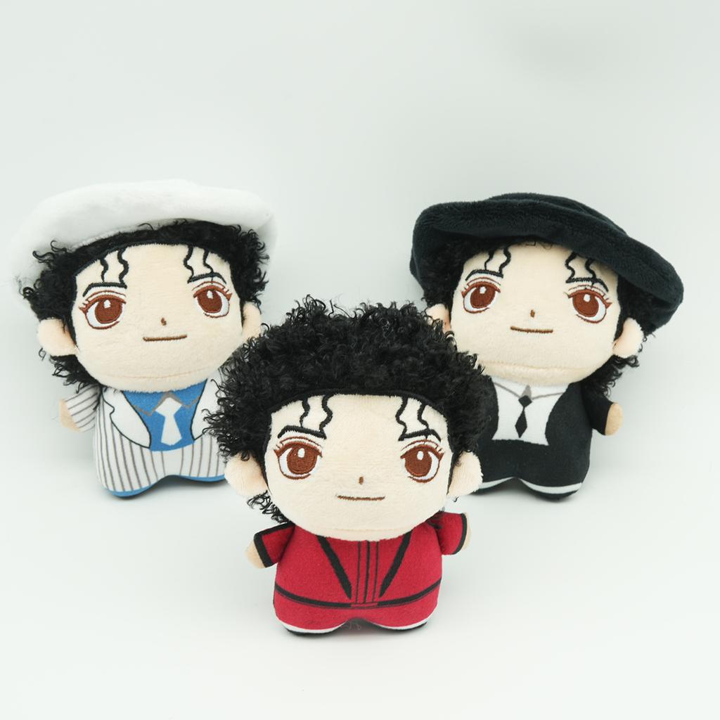 New Michael Plush Doll Cool Star Classic White Stripe Suit Stuffed Doll Singer Peripherals Plushie Fans Birthday Gifts