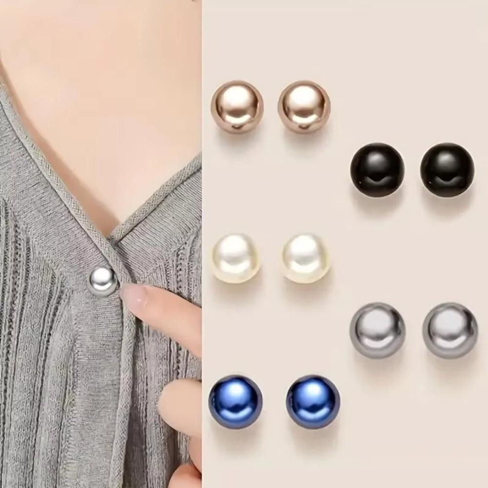 10pcs Imitation Pearl DIY Decorative Safety Button Covers Imitation Pearl Button Brooch  For Bags