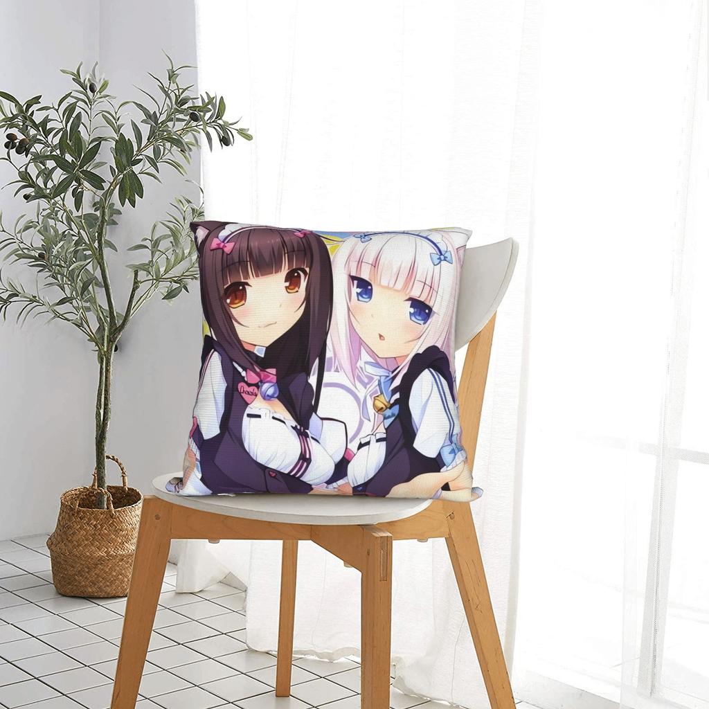 Наволочка Супер Каваи Игра Nekopara Chocola Vanilla Новинка Наволочка Для Дивана Дивана Спальни Наволочки
