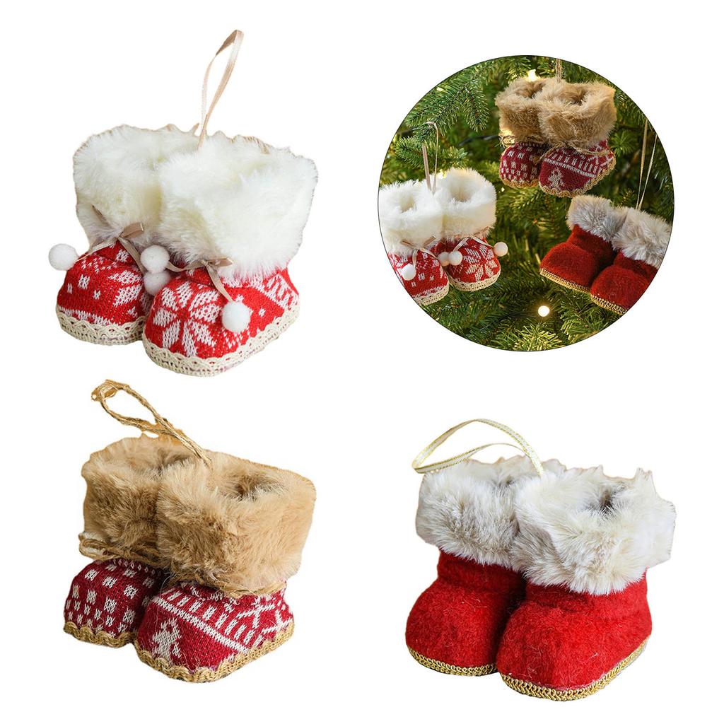 Christmas Decoration Christmas Boots Pendant for Home Christmas Candy Bag Tree Decor Kids Gift 2024 New Year Supplies