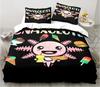 Cute Kawaii Axolotl Art Christmas Navidad Gift King Twin Double Child Customized Bedding Set Duvet Cover with Pillowcase 3 Piece