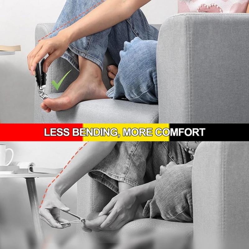 Angled Stainless Steel Nail Clippers with AntiSlip Textured Handle Durability Rustproof Blade for Elderly Users