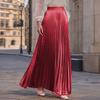 Women's  Casual Pleated Solid Color Half Skirt, Pleated A-line Skirt, Large Swing Floor-length Skirt