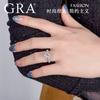 Mozambican diamond one gram s925 sterling silver ring women's wedding ring opening design sense niche lettering Valentine's Day gift