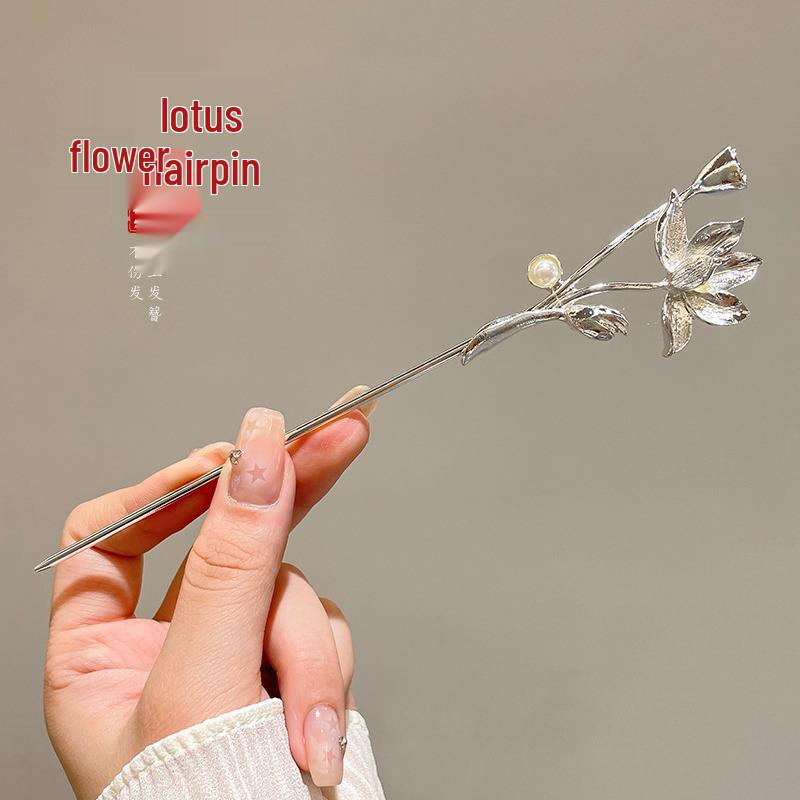 Elegant Hanfu Flower Hairpin: High-End Tassel Step Shake for Updo
