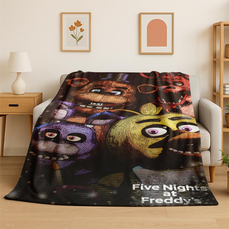 Классическое Хоррор-Одеяло F-FNAF Фредди Фланелевое Мягкое Теплое Плед для Спальни Гостиной Кровати Путешествий Кемпинга Пикника