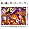 One 2D flag - Halloween-themed banner background featuring smiling pumpkins ghosts etc.