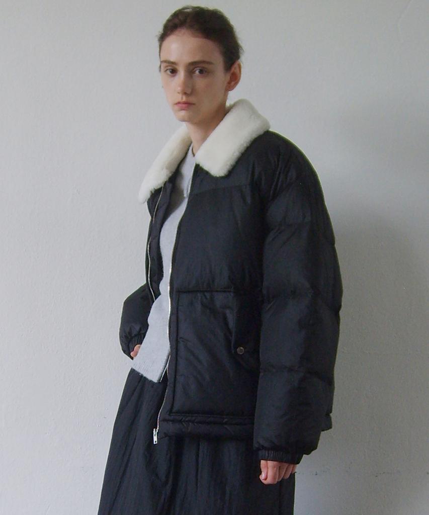 En Or Shearing Collar Padding Jacket - Black