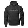 Man Mountain Heartbeat Hoodies Sweatshirt Long Sleeve Hooded Sweatshirt