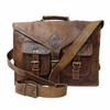 Genuine Vintage Brown Leather Bag Men's Messenger Shoulder Laptop Bag Briefcase