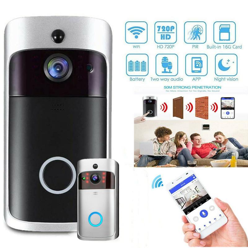 Мини-беспроводной видеодверной звонок, водонепроницаемый умный дверной звонок, 720P, визуальный домофон в реальном времени, Wi-Fi, видеозвонок, интеллектуальный дверной звонок