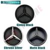 For Benz C-CW205 Silver Border 3D Mirror Emblem For Mercedes Benz A W176 B W246 C W205 Class Matte Black OE Style Front Grille Star Emblem Logo