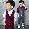 2025 Boys' Fashion Tuxedo Set - Vest, Shirt & Pants