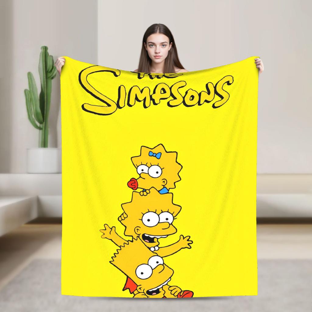 The Simpsons Cartoon Blanket Warm Novelty Plush Throw Blanket For Outdoor Decorative Flannel Bedspread Bed Cover